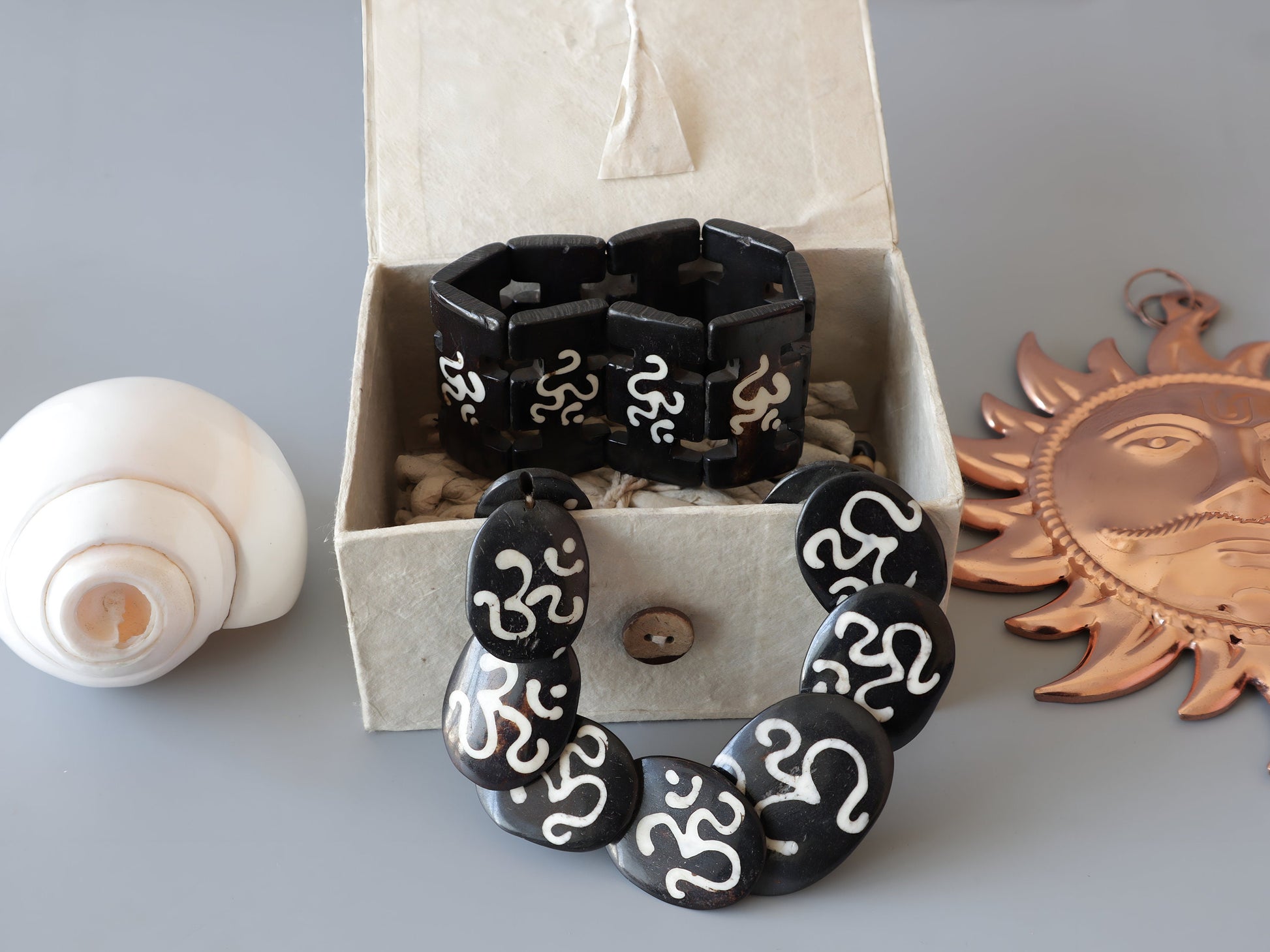 Tibetan Bone Necklace And Bracelet Set
