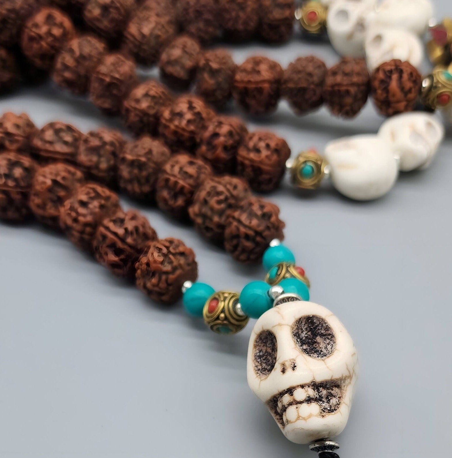 Shaman Of Peace and Protection Tibetan Shiva Kali Beaded Necklace