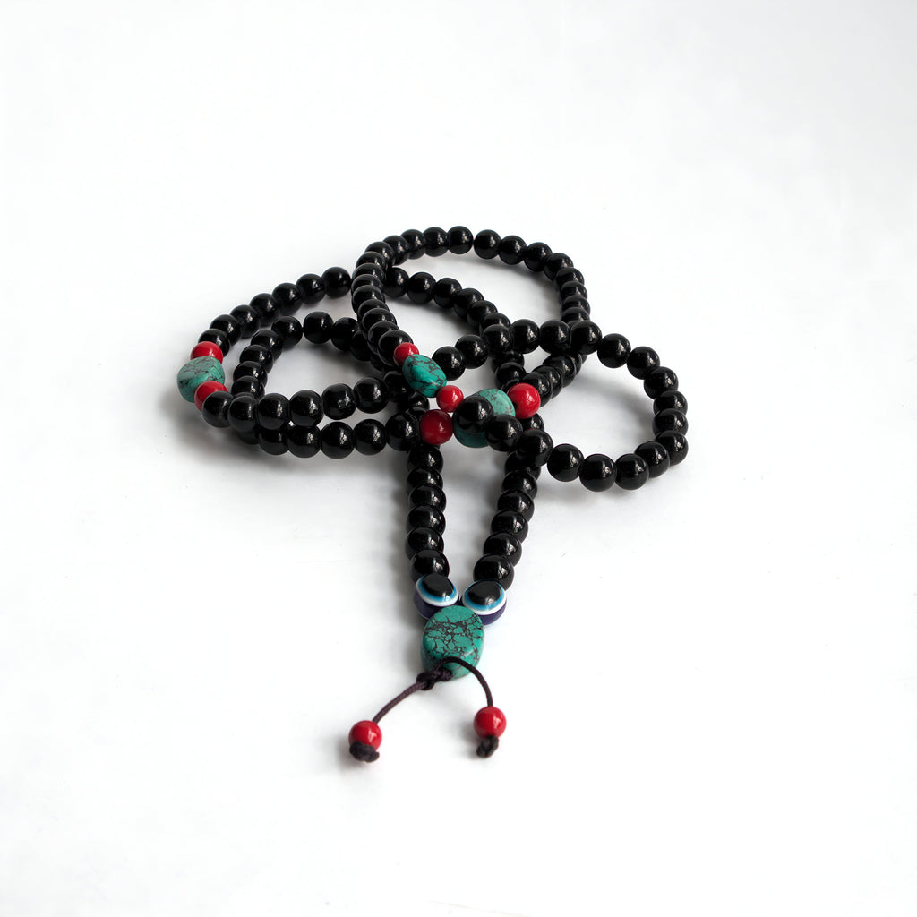 Black Obsidian Necklace With Turquoise