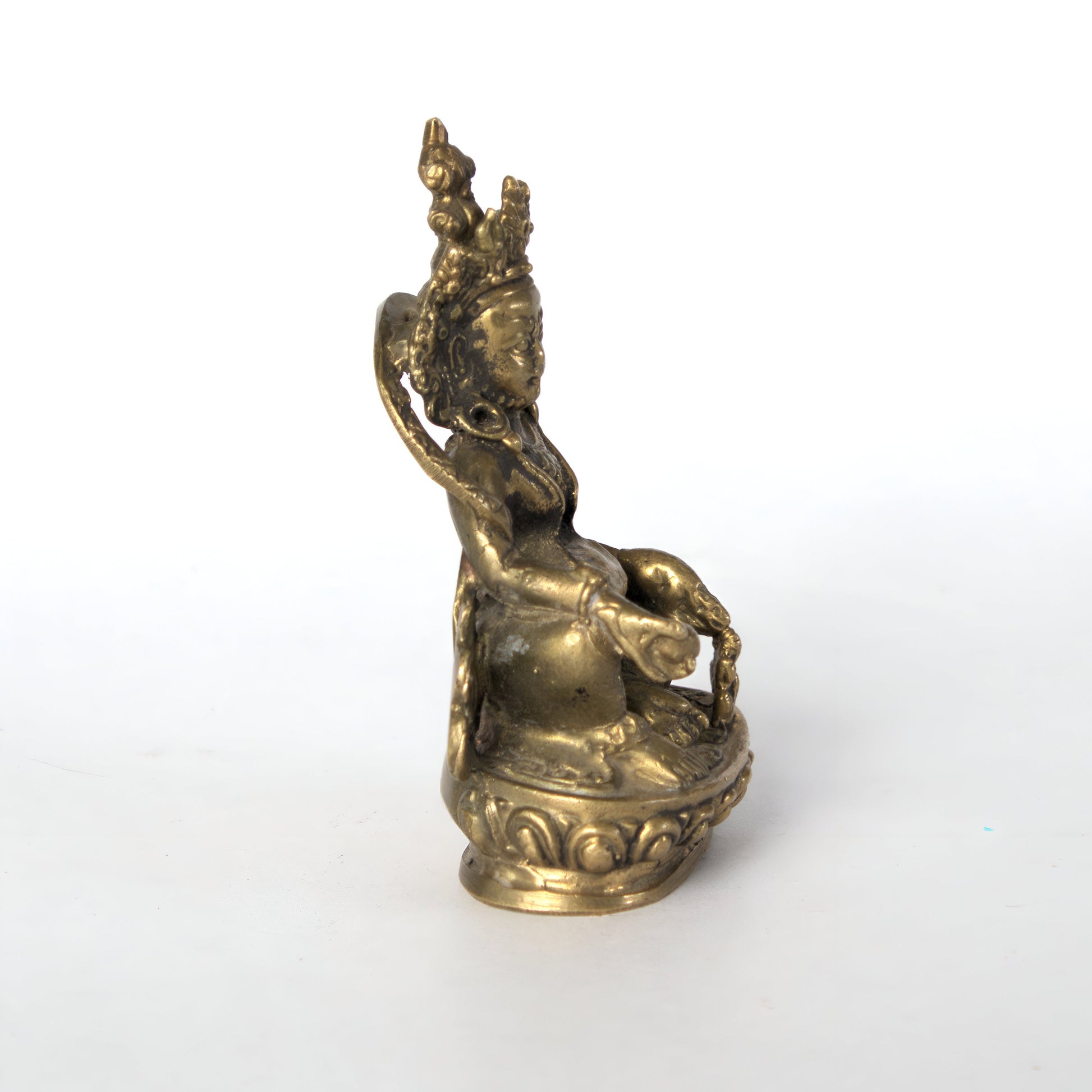 God Of Wealth - Brass Kuber Statue, Handcrafted Hindu God of Wealth And Prospersity, Antique Gift