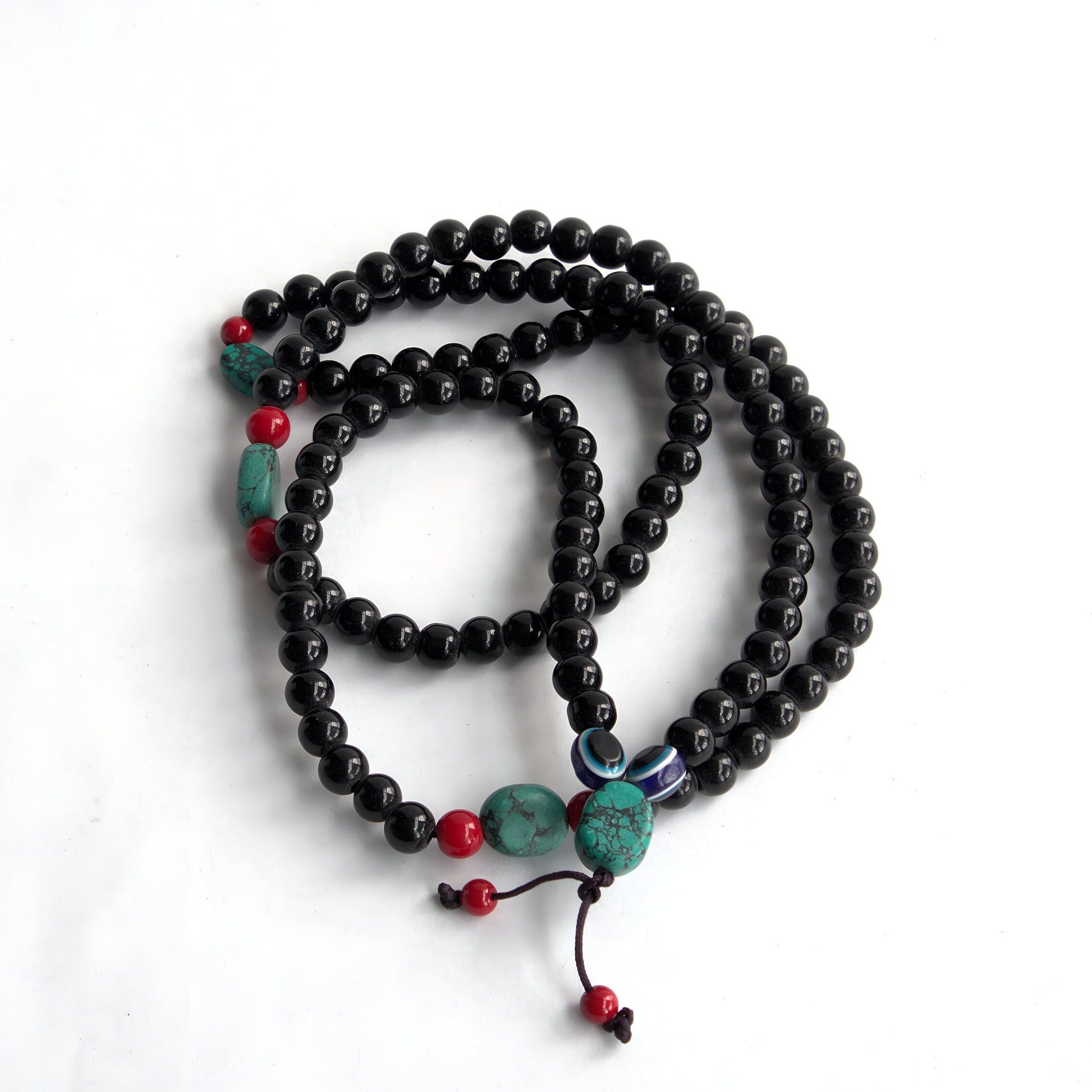 Black Obsidian Necklace With Turquoise