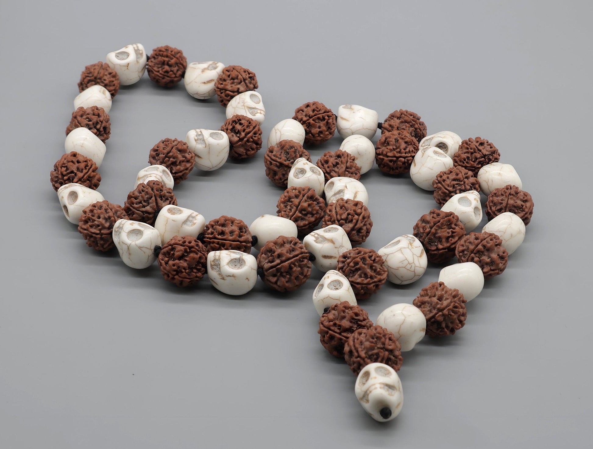 Om Kali Japa Mala, 54+1 Rosary Beads Necklace