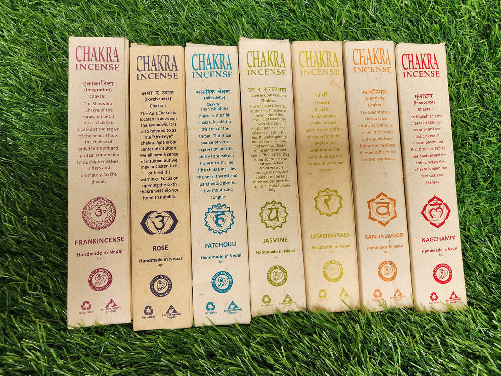 Seven Chakra Incense Pack, Pack of 7, Free Holder
