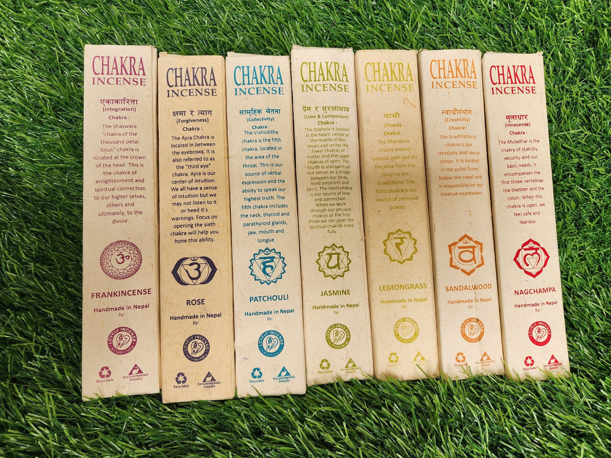 Seven Chakra Incense Pack, Pack of 7, Free Holder