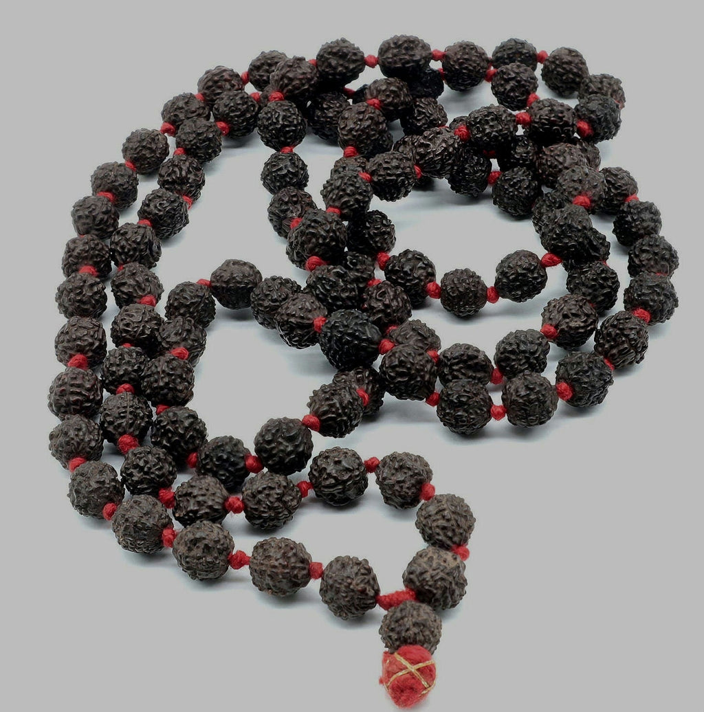 108+1 Rudraksha Prayer Beads | Geniune Rudraksha Seed Mala | Meditation, Rosary, Japa Mala