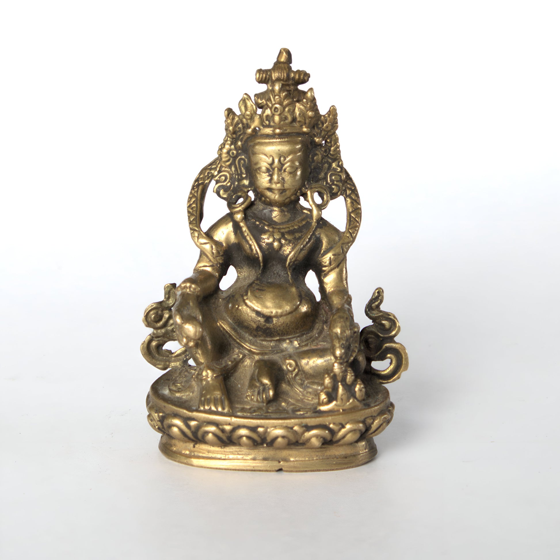 God Of Wealth - Brass Kuber Statue, Handcrafted Hindu God of Wealth And Prospersity, Antique Gift