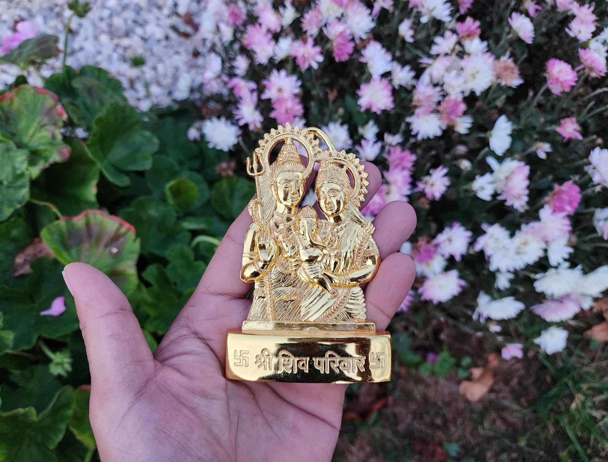 Shiva Parvati Ganesh Statue, Five Metal Statue Representing Shiva Family