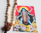 Om Kali Mala, Howlite Skull & Rudraksha Beads Necklace