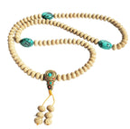 Tibetan Lotus Seed Mala, Natural Turquoise as Spacer