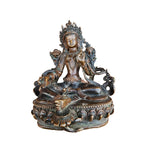 Handcrafted Brass Green Tara Statue: Buddhist Meditation Idol