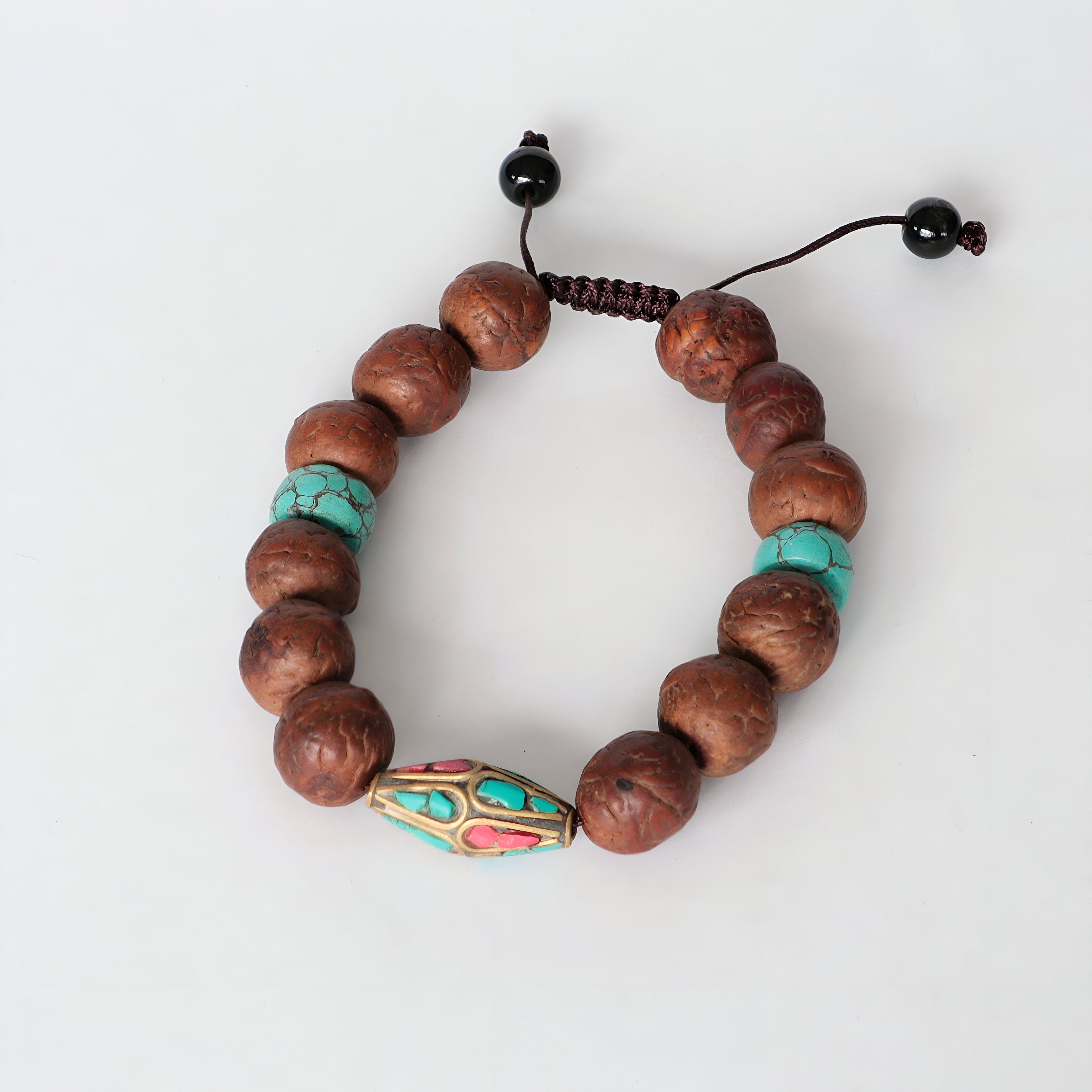 Bodhi Seed Bracelet: Natural Stone Adjustable Prayer Beads