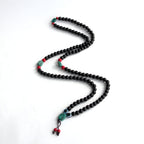 Black Obsidian Necklace: Handmade 108 Bead Mala