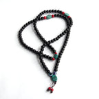 Black Obsidian Necklace: Handmade 108 Bead Mala