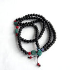 Black Obsidian Necklace: Handmade 108 Bead Mala