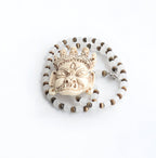 Bhairav Locket Choker: Hand-Knotted Monalisa Moonlight Beads, Spiritual Protection Necklace