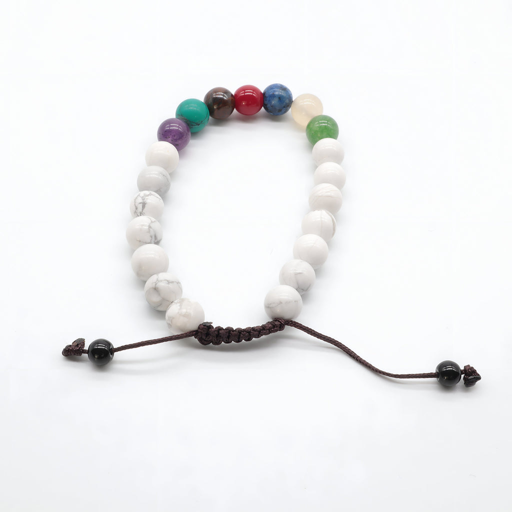 Handmade 7 Chakra Bracelet: Healing Crystal Gemstone Beads