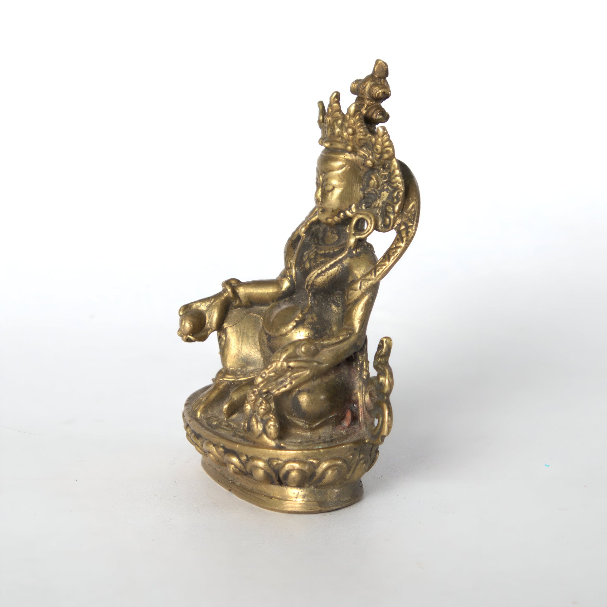 Brass Kuber Statue: Handcrafted Hindu God of Wealth