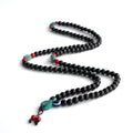 Black Obsidian Necklace: Handmade 108 Bead Mala