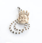 Bhairav Locket Choker: Hand-Knotted Monalisa Moonlight Beads, Spiritual Protection Necklace