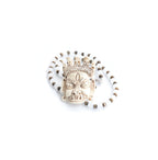 Bhairav Locket Choker: Hand-Knotted Monalisa Moonlight Beads, Spiritual Protection Necklace