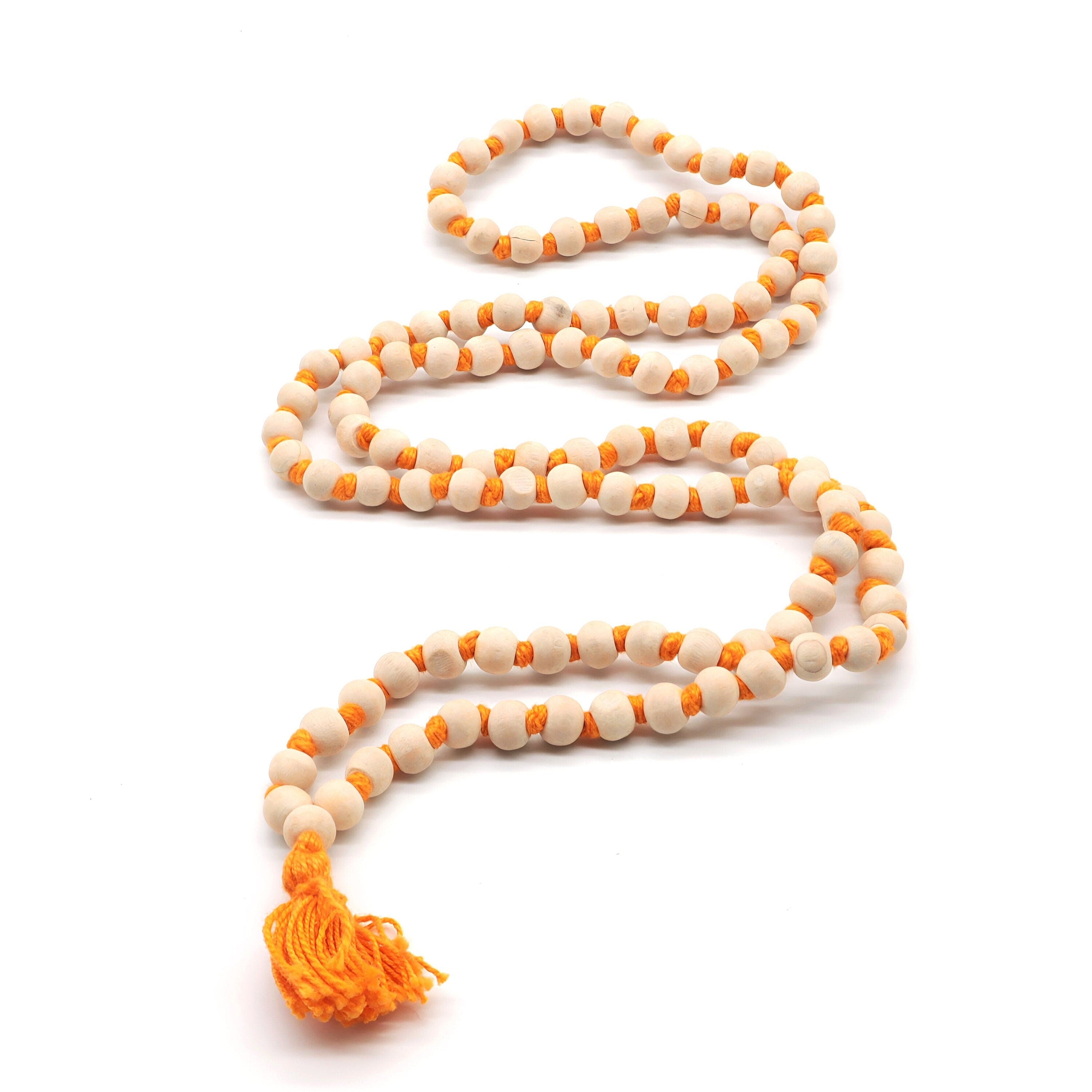 Natural Tulsi Bead Mala Necklace: Holy Kanthi Prayer Beads