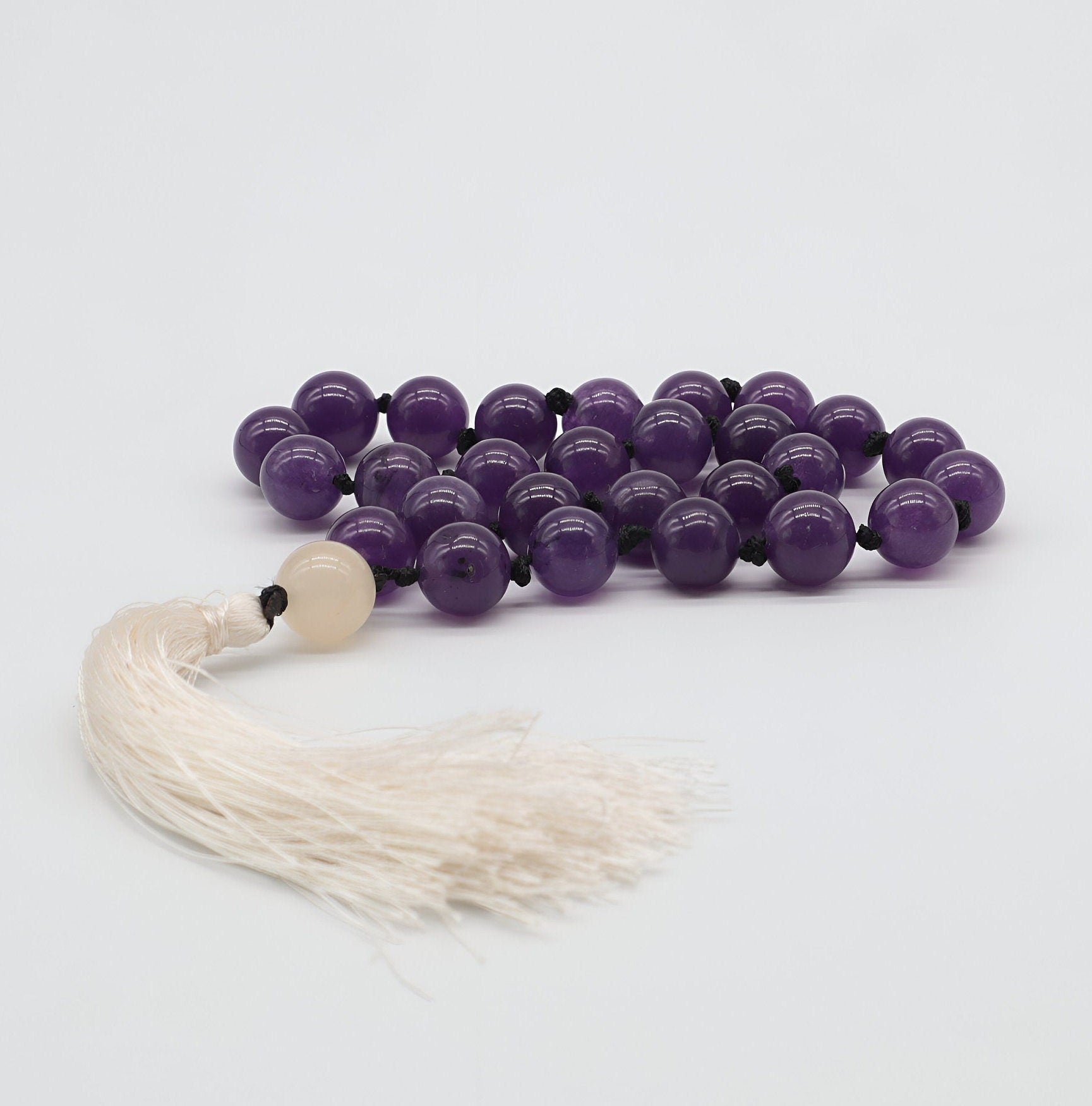 Amethyst Pocket Mala, Hand Knotted Meditation Beads