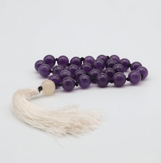 Amethyst Pocket Mala, Hand Knotted Meditation Beads