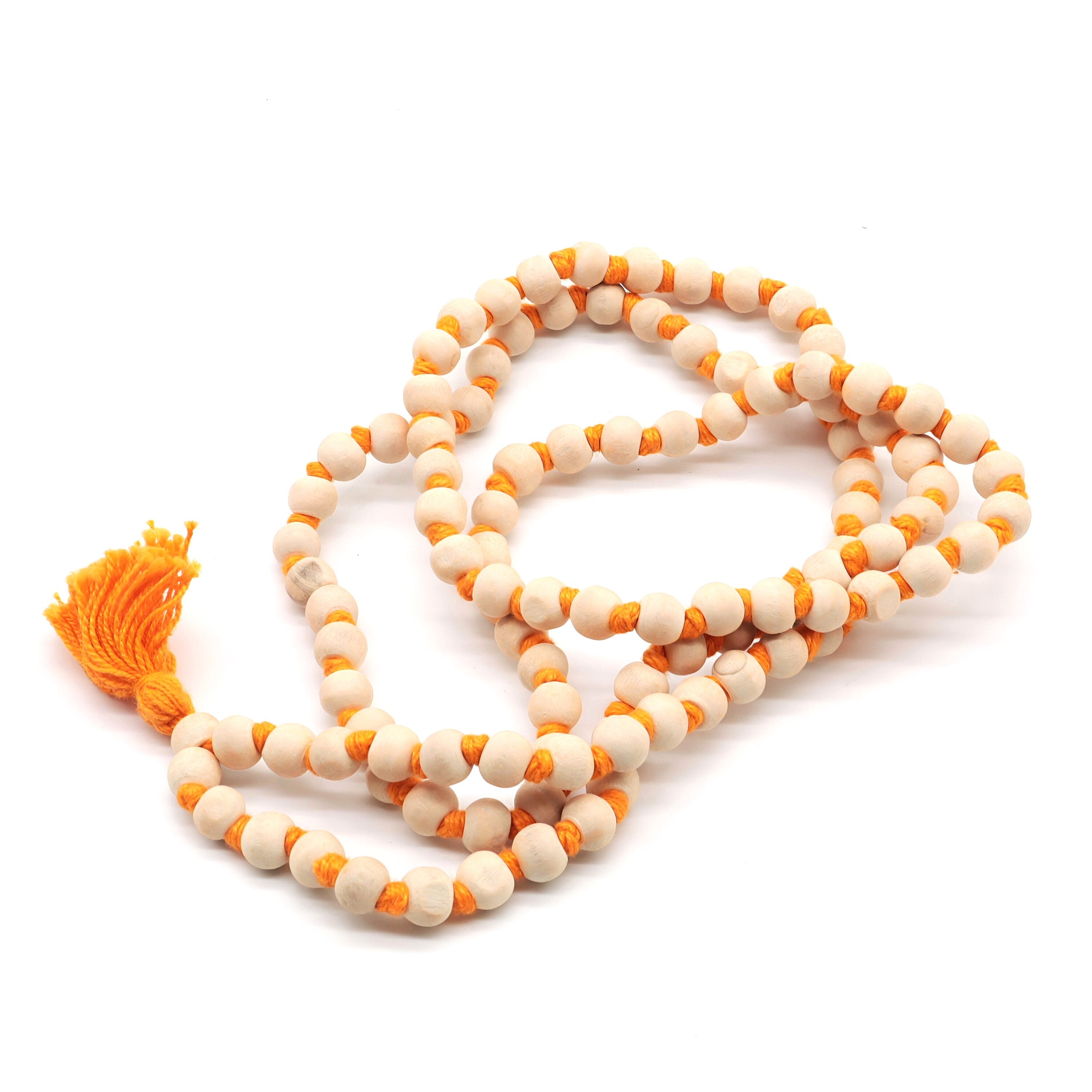 Natural Tulsi Bead Mala Necklace: Holy Kanthi Prayer Beads