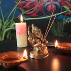 Brass Ganesh Statue: 5-Inch Hindu God Idol, Home Decor