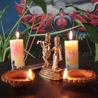 Brass Radha Krishna Statue: Handmade Hindu Idol, Nepal