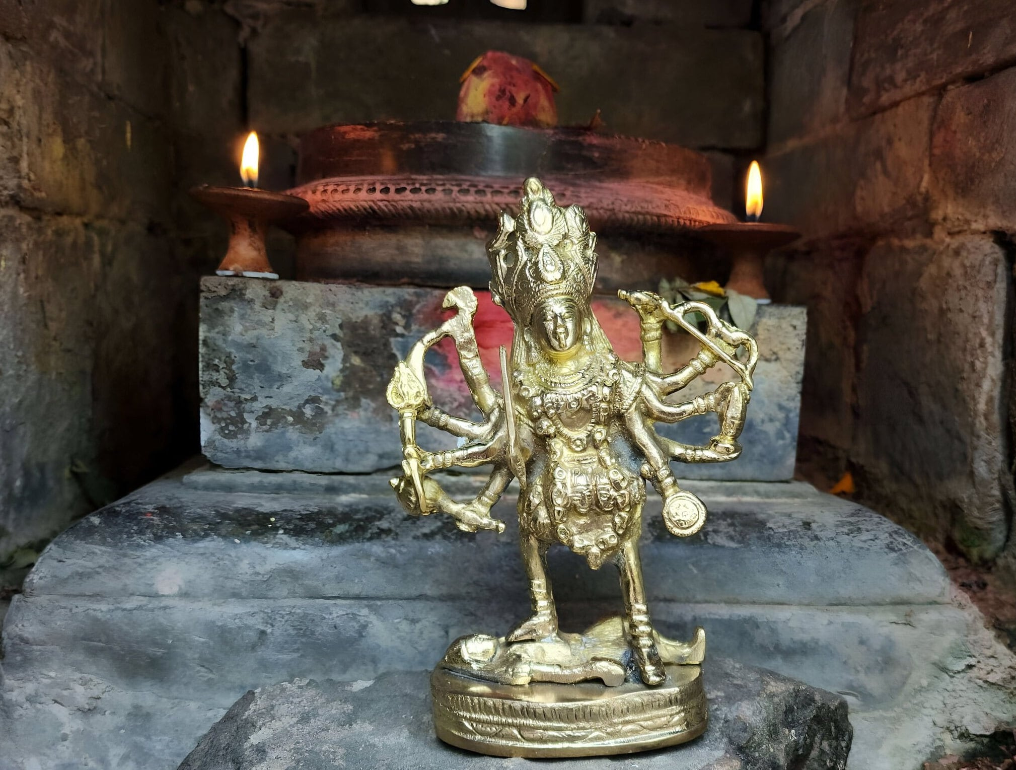 Ma Kali Brass Statue: Divine Mother Protector