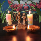 Brass Radha Krishna Statue: Handmade Hindu Idol, Nepal