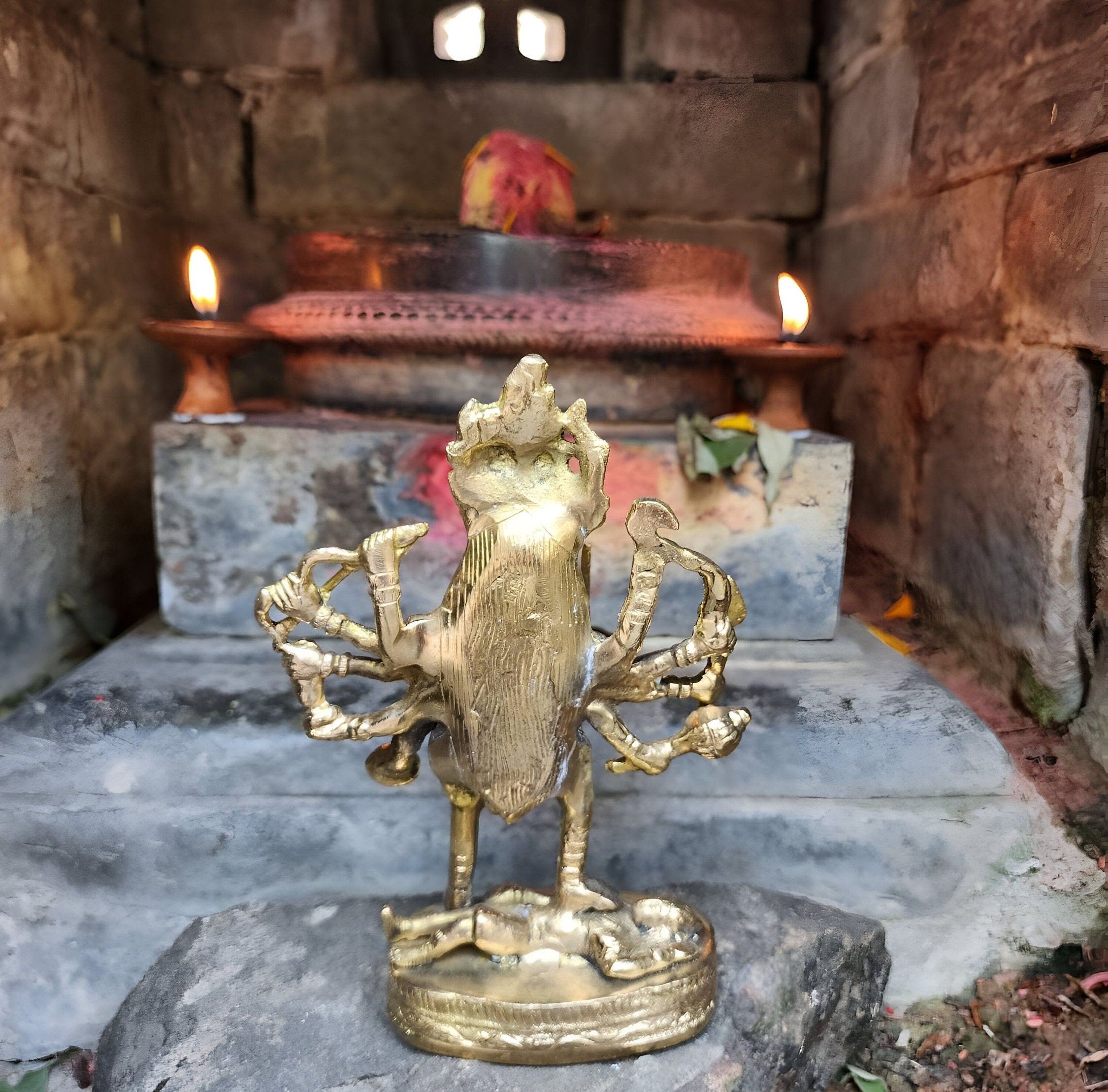 Ma Kali Brass Statue: Divine Mother Protector