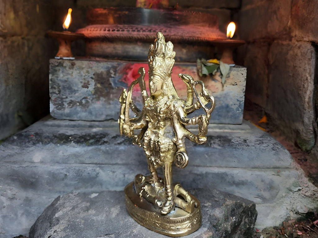 Ma Kali Brass Statue: Divine Mother Protector