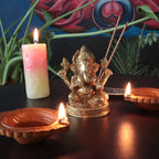 Brass Ganesh Statue: 5-Inch Hindu God Idol, Home Decor