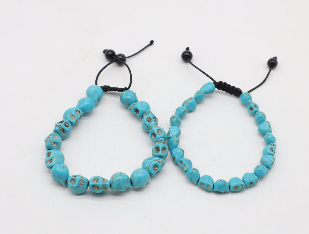 Shiva Kali Bracelet Set: Rudraksha Seed & Howlite Stone, Tibetan Jewelry