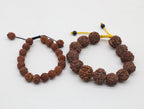 Shiva Kali Bracelet Set: Rudraksha Seed & Howlite Stone, Tibetan Jewelry