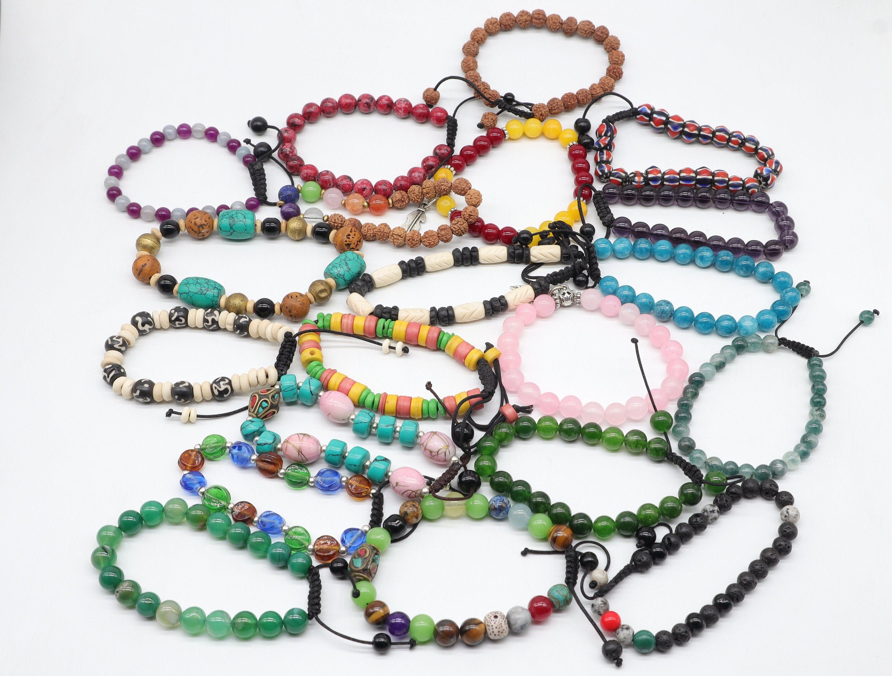 Gemstone Bracelet Set: Chakra Balancing, Manifestation, Spiritual Jewelry