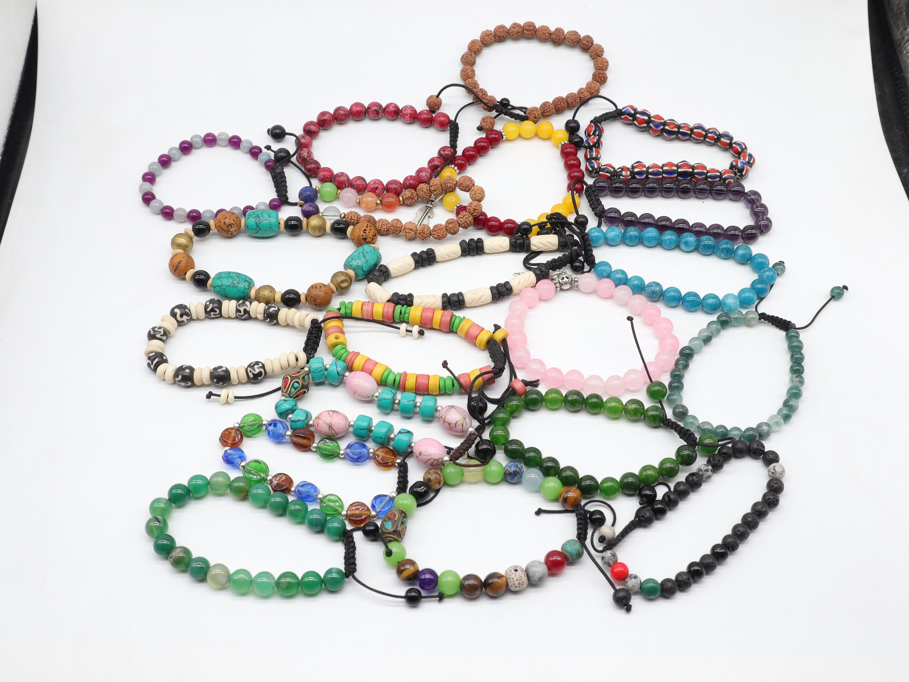 Gemstone Bracelet Set: Chakra Balancing, Manifestation, Spiritual Jewelry