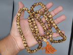 Tibetan Hand Carved Skull Bead Mala: Tibetan Bone Prayer Beads