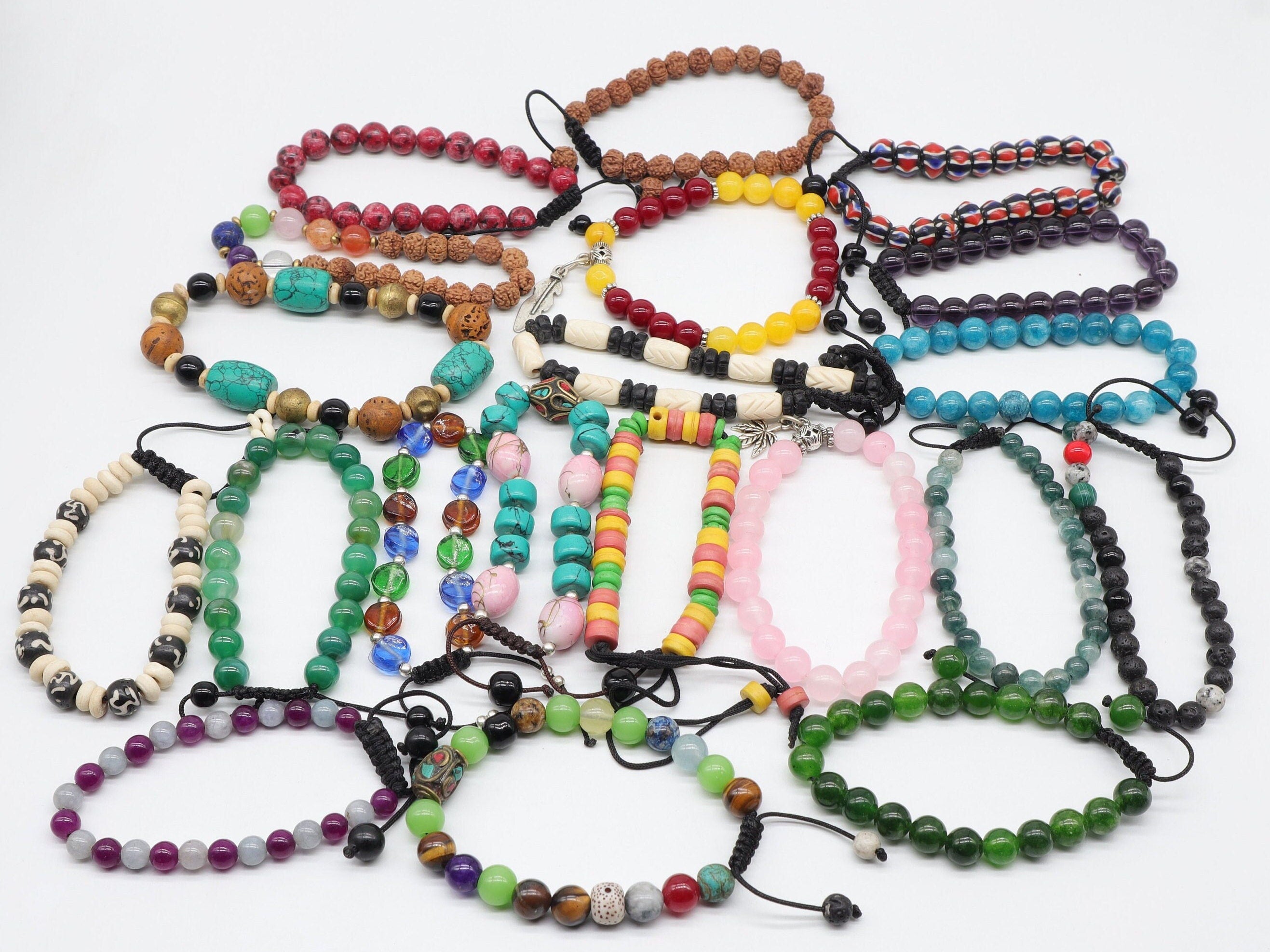 Gemstone Bracelet Set: Chakra Balancing, Manifestation, Spiritual Jewelry