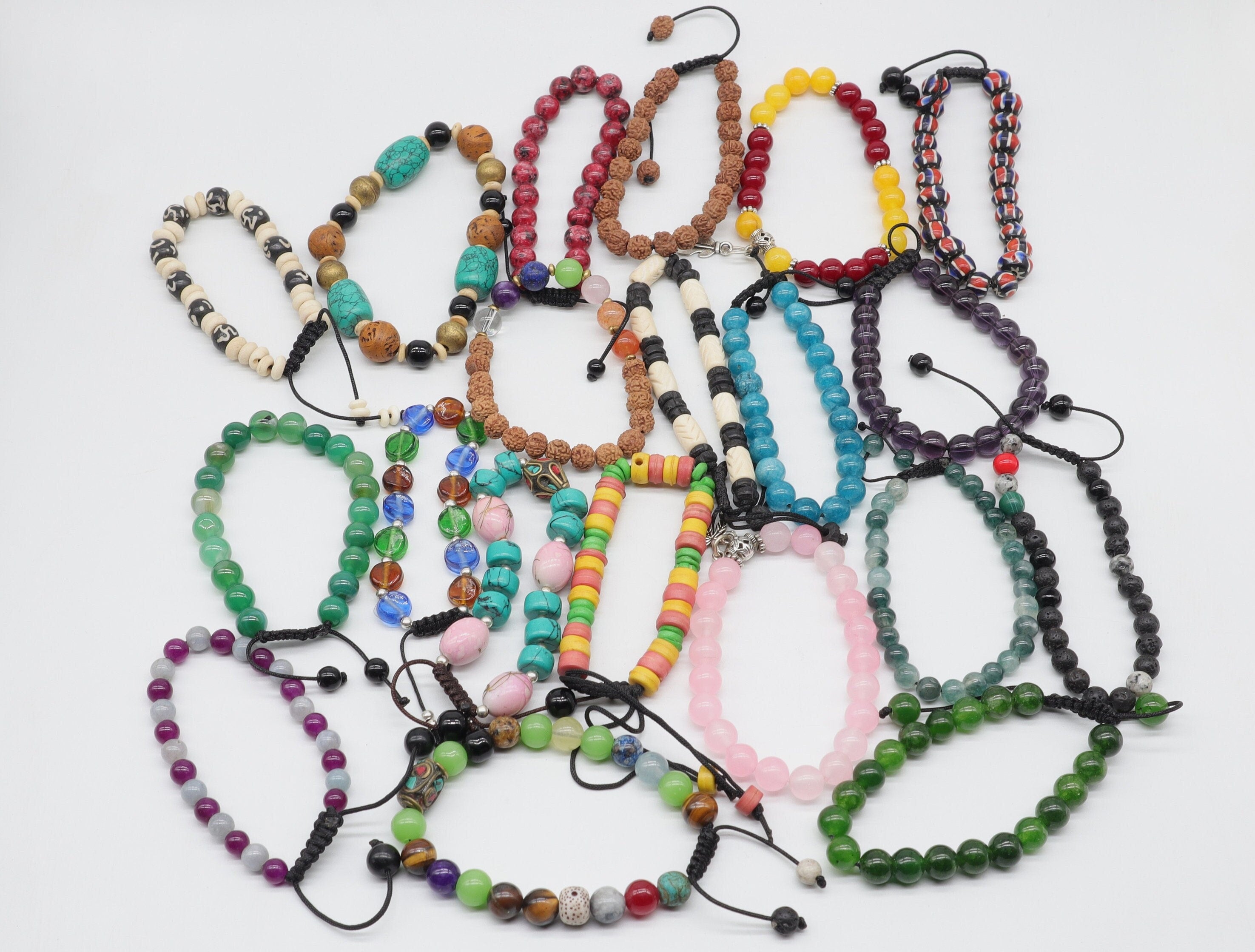 Gemstone Bracelet Set: Chakra Balancing, Manifestation, Spiritual Jewelry