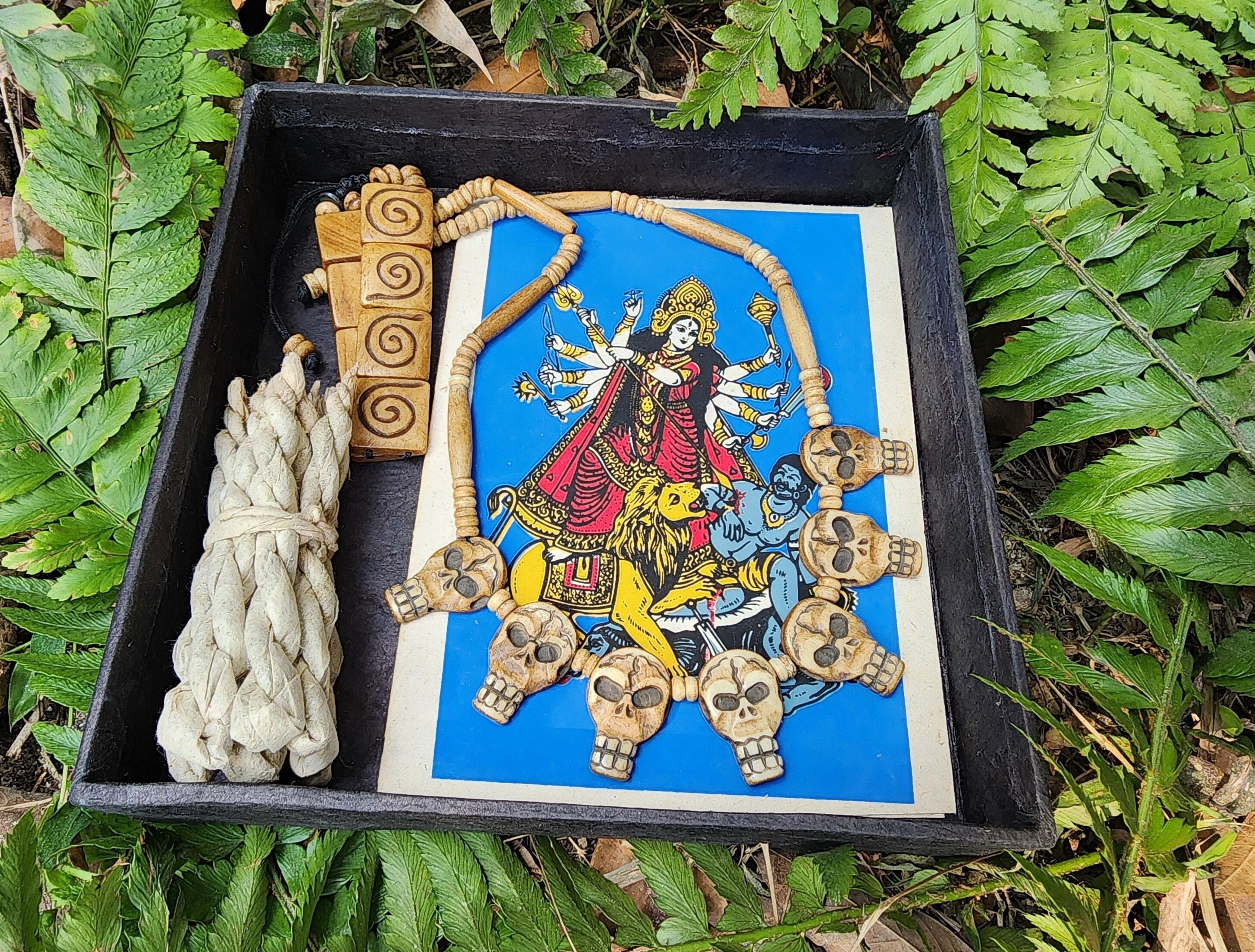 Handmade Bone Skull Choker & Bracelet Set: Spiritual Boho Gothic Jewelry