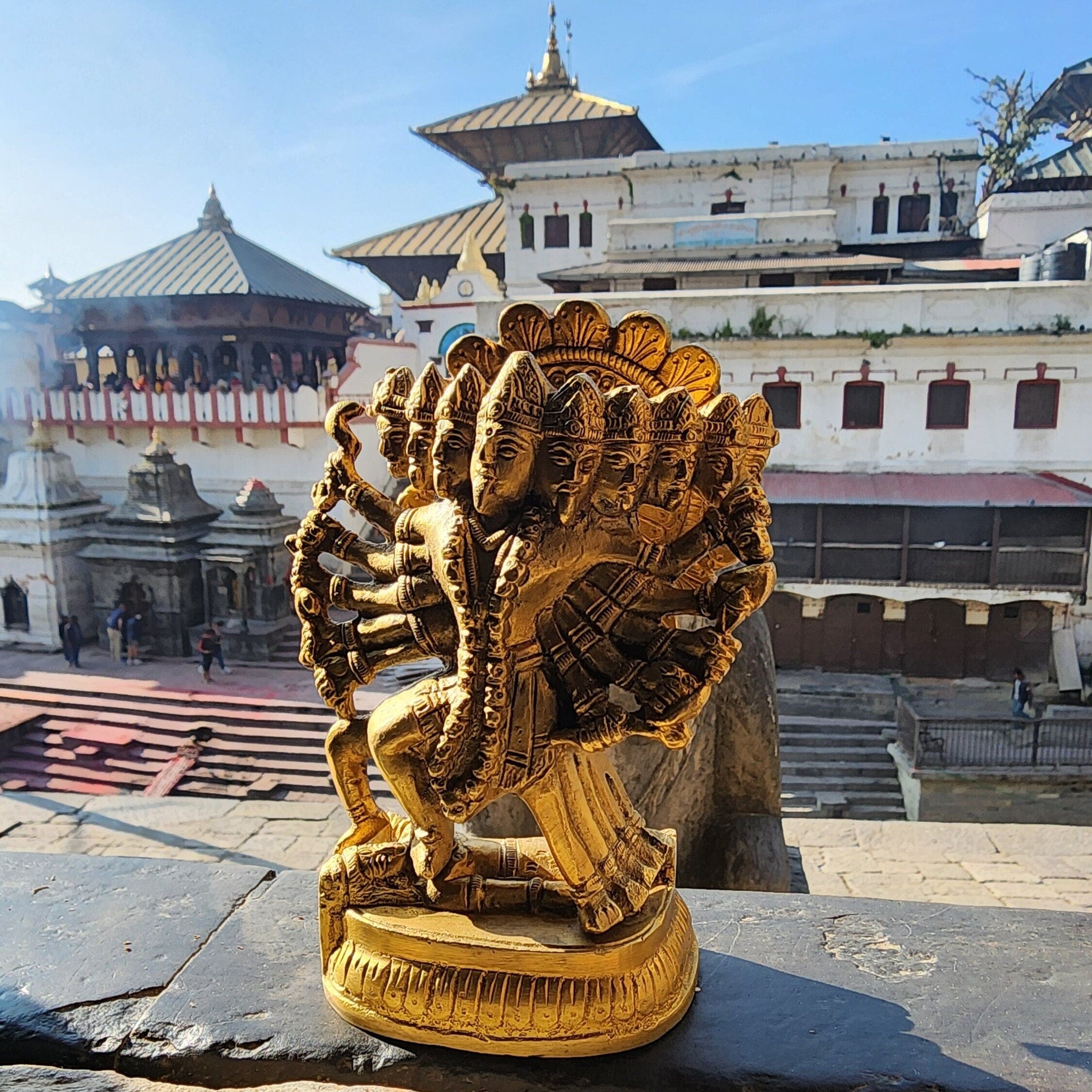 Kali Statue From Pasupatinath - Authentic Goddess Kali Shiva Brass Statue, Mahakali Parvati God Kali Durga Hindu statue