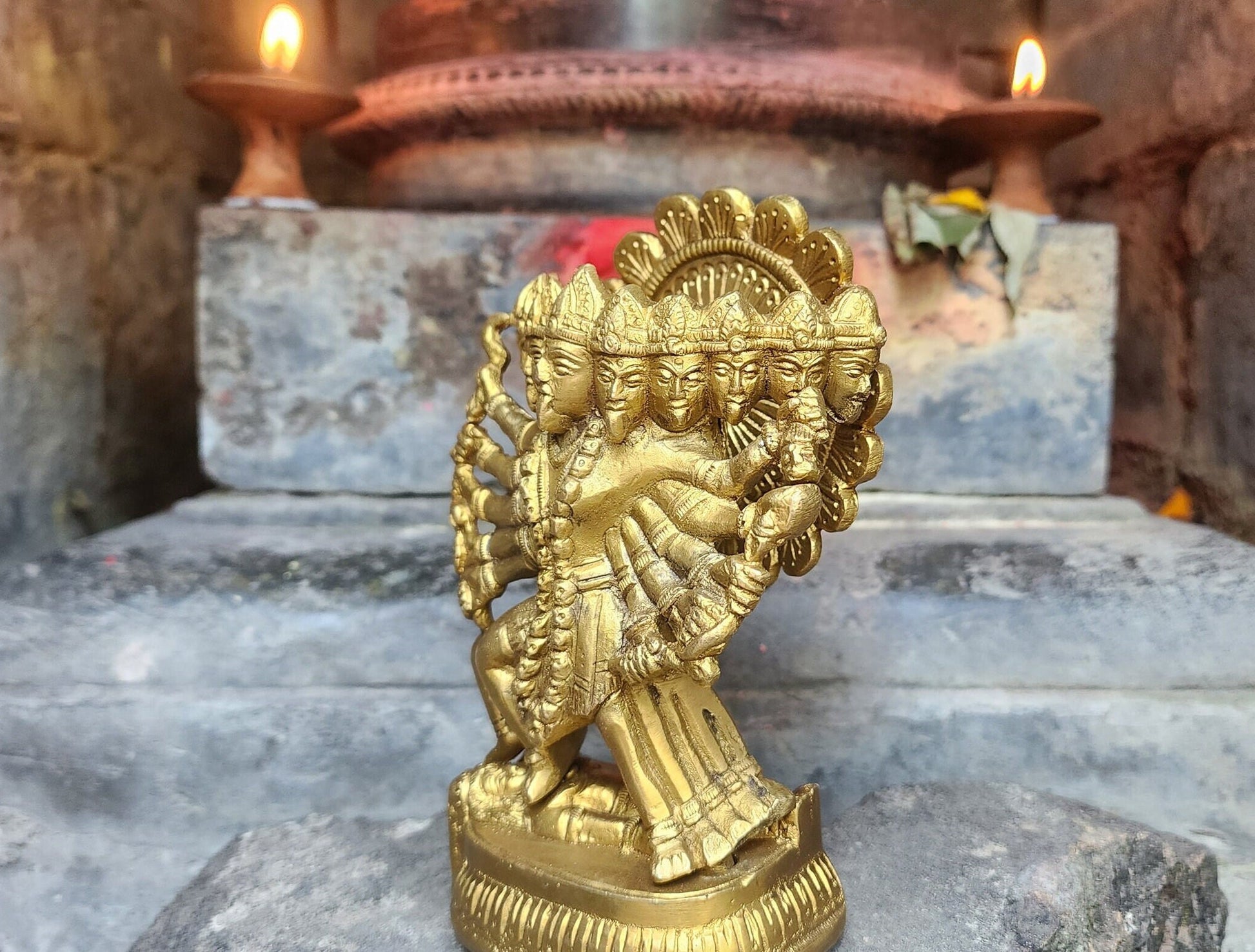 Kali Statue From Pasupatinath - Authentic Goddess Kali Shiva Brass Statue, Mahakali Parvati God Kali Durga Hindu statue