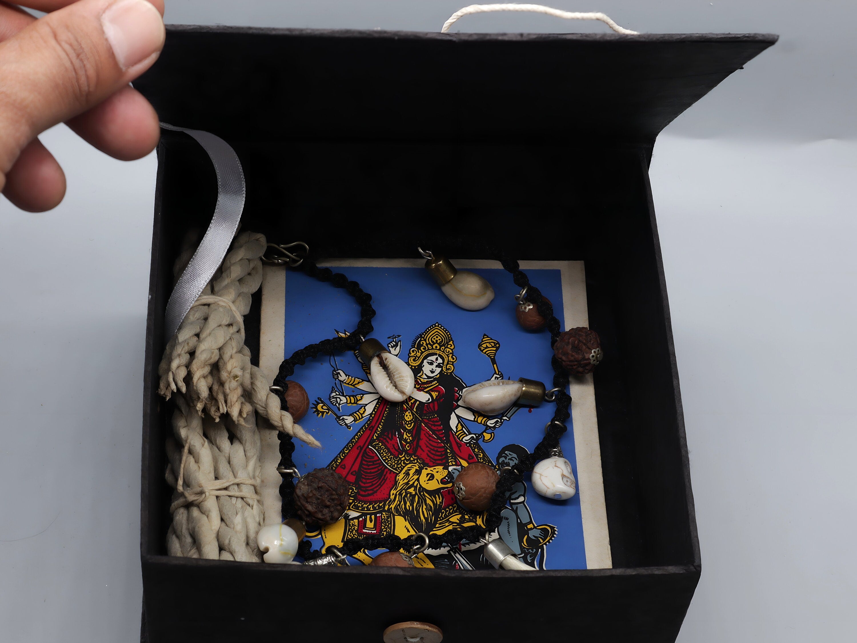 Protection Spell Divine Darkness Tantric Mala | Balance and Faith Ma Kali Shiva Necklace