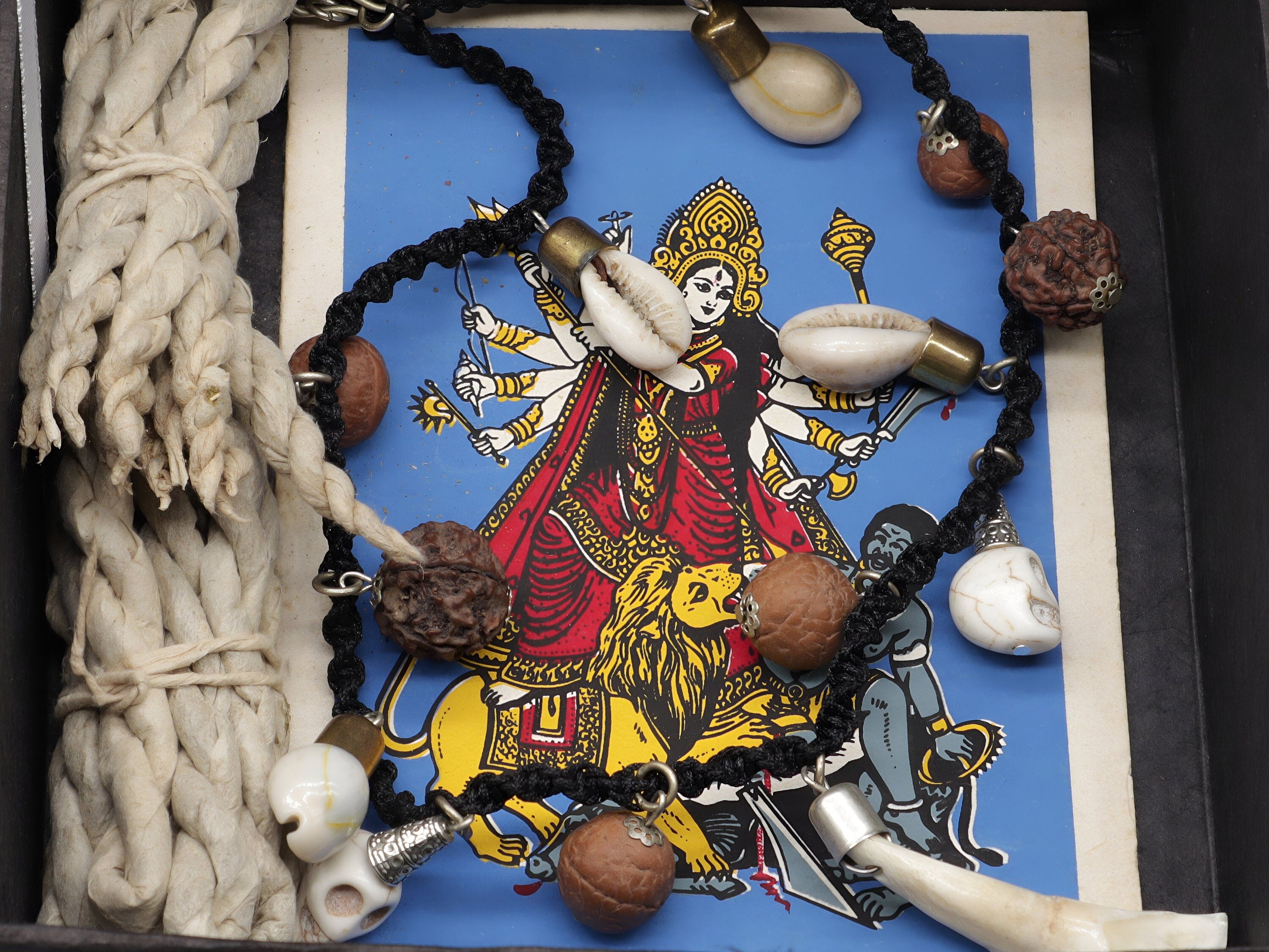 Protection Spell Divine Darkness Tantric Mala | Balance and Faith Ma Kali Shiva Necklace