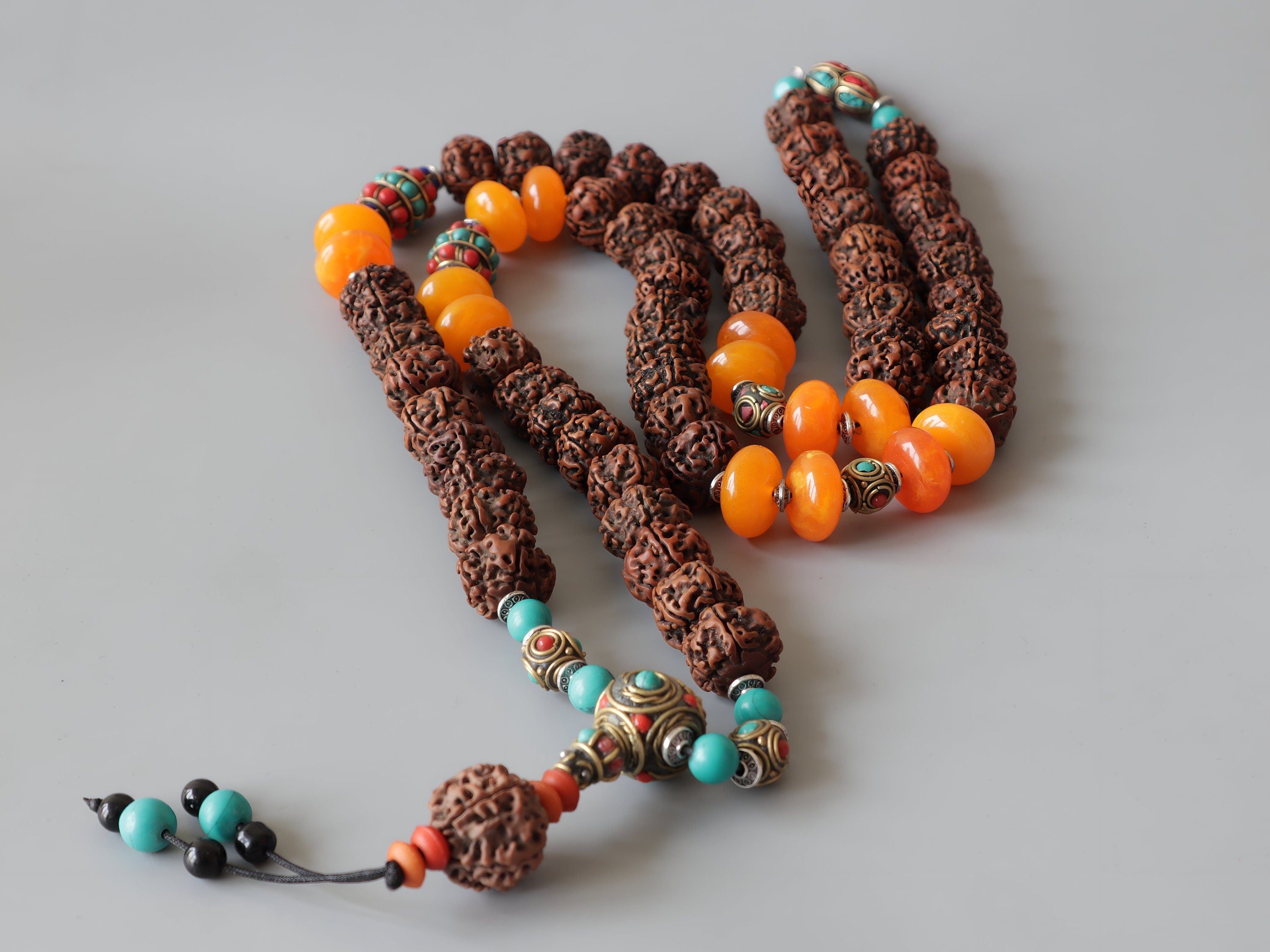 Peace and Protection; Tibetan Rudraksha With Natural Stones, Mother's Day Gift