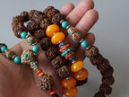 Peace and Protection; Tibetan Rudraksha With Natural Stones, Mother's Day Gift