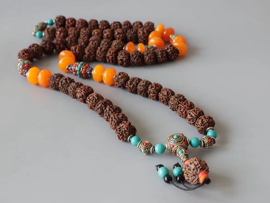 Peace and Protection Tibetan Rudraksha With Natural Stones, Mother's Day Gift